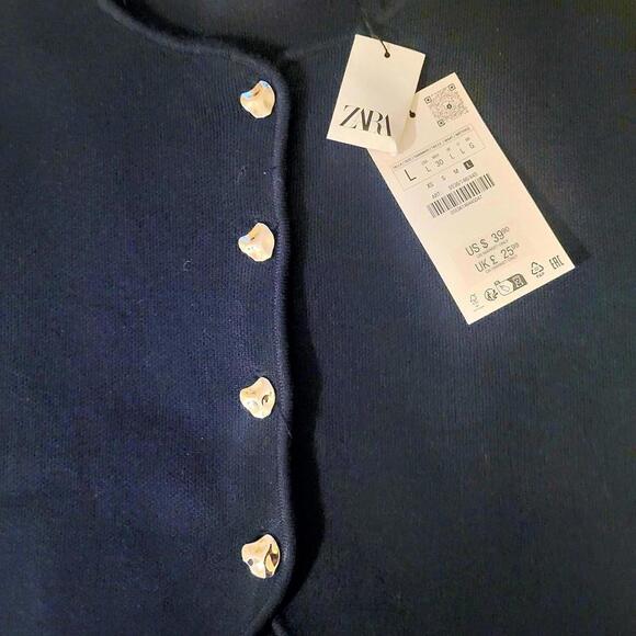 Zara new with tags cropped sweater and Zara navy vest Bundle - Picture 2 of 7